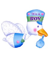32" Bundle of Joy Stork - It's A Boy Multi-Balloon