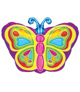18" Rainbow Colorful Butterfly Balloon