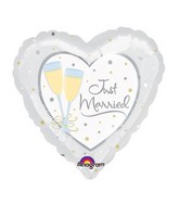 18" Just Married Mylar Balloon