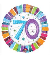 18" Radiant Birthday 70 Balloon