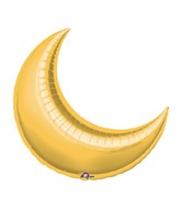 17" Airfill Only Mini Shape Gold Crescent Balloon