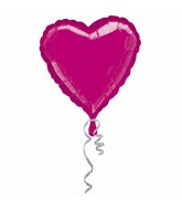 32" Large Balloon Fuchsia Heart