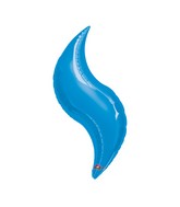 19" Airfill Only Mini Shape Blue Curve Balloon