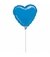 4" Airfill Only Heart Blue Heart Balloon