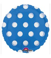 18" Magicolor Dots Blue Balloon