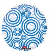 18" Circles Blue Balloon