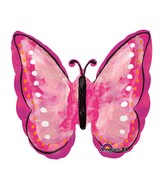 25" SuperShape Painted Pink Butterfly Balloon