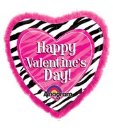 32" SuperShape Doo-Dads Zebra Valentine's Day Balloon