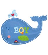 34" Ahoy Baby Boy Whale Balloon