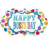 27" SuperShape Boss's Day Dots Marquee Balloon Packaged