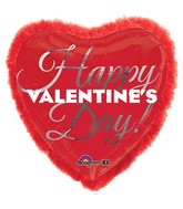 32" Doo-Dads Silver & White Happy Valentines Day Balloon
