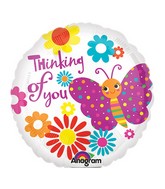 9" Airfill Only Cute Butterfly Thinking of You Balloon