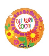 21" ColorBlast Bright Floral Get Well Balloon Packaged
