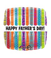 18" Happy Father's Day Tie Patterns Balloon