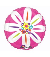 21" ColorBlast Colorful Daisy Balloon Packaged