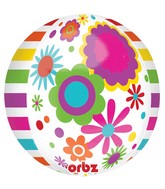 16" Flowers and Stripes Orbz Balloons