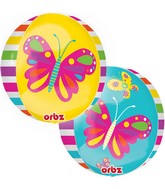 16" Spring Butterfly Orbz Balloons