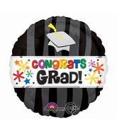 32" Congrats Grad Graduation Balloon Black
