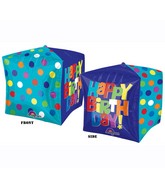 15" x 15" Cubez Bright Birthday Balloons