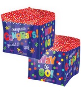 15" Cubez Way to Go! Congrats Cube Balloon Packaged