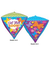 15" x 17" Get Well Butterfly Garden Diamondz Balloon