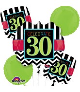 Bouquet Birthday Celebration 30 Balloon Packaged