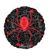18" Black & Bone Spider Web Balloon