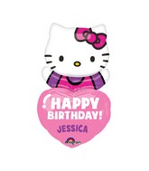 32" Personalized Hello Kitty Balloon Packaged with stickers