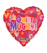 18" Te Quiero Mucho Hearts Balloon (Spanish)