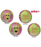 16" Orbz Mardi Gras Party Balloon Packaged