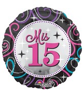 28" Jumbo Mis Quince Sparkle Balloon (Spanish)