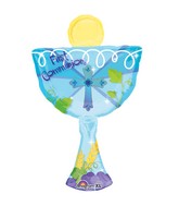 31" SuperShape 1st Communion Blue Chalice Balloon