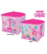 15" Cubez Sweet Girl 1st Birthday Balloon Packaged