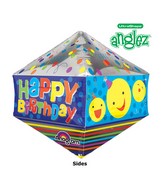 21" UltraShape Anglez Happy Birthday Smiley Packaged Balloon