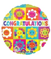 21" ColorBlast Congrats Flower Squares Balloon