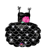 28" SuperShape Little Black Dress Balloon Packaged