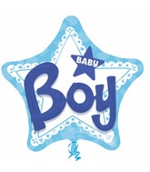32" Multi-Balloon Celebrate Baby Boy Balloon Packaged