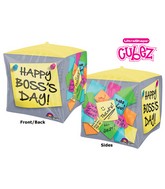 15" Cubez Boss's Day Sticky Notes Balloon Packaged