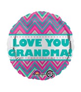 18" Love You Grandma Chevron Balloon