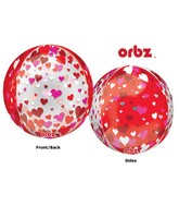 16" Orbz Multi-Film Floating Hearts Balloon Packaged