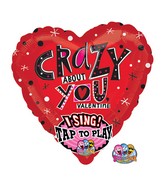 29" Singing Crazy About You Balloon Packaged