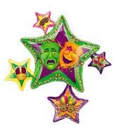 35" Masquerade Star Cluster Balloon Packaged