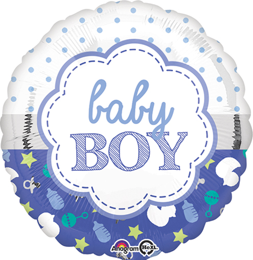 Anagram Celebrate It Baby Boy Foil Balloon - 32" Multicolor For Showers & Parties (Helium Required)