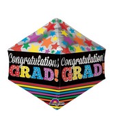 21" Anglez Jumbo Congratulations Grad Stars Packaged Balloon