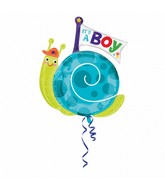 Jumbo It's a Boy Snail Balloon Packaged