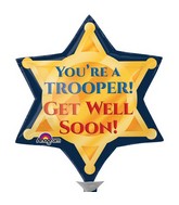 11" Airfill Only Trooper Badge Get Well Soon Balloon