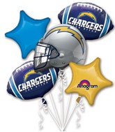 Bouquet NFL Football Chargers Balloon Packaged