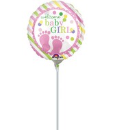 9" Airfill Only Baby Feet Girl Balloon