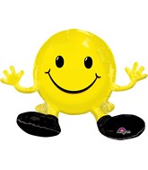 19" Airfill Only Happy Face Yellow Balloon Packaged
