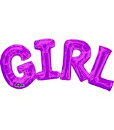 22" Airfill Only Phrase " Girl" PINK Balloon Packaged